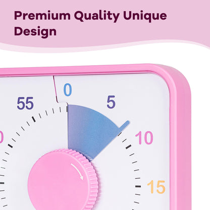 TWENTY5 SEVEN Countdown Timer 7.5 inch; 60 Minute 1 Hour Visual Timer – Classroom Teaching Tool Office Meeting, Mechanical Countdown Clock for Kids Exam Time Management Magnetic, Colorful
