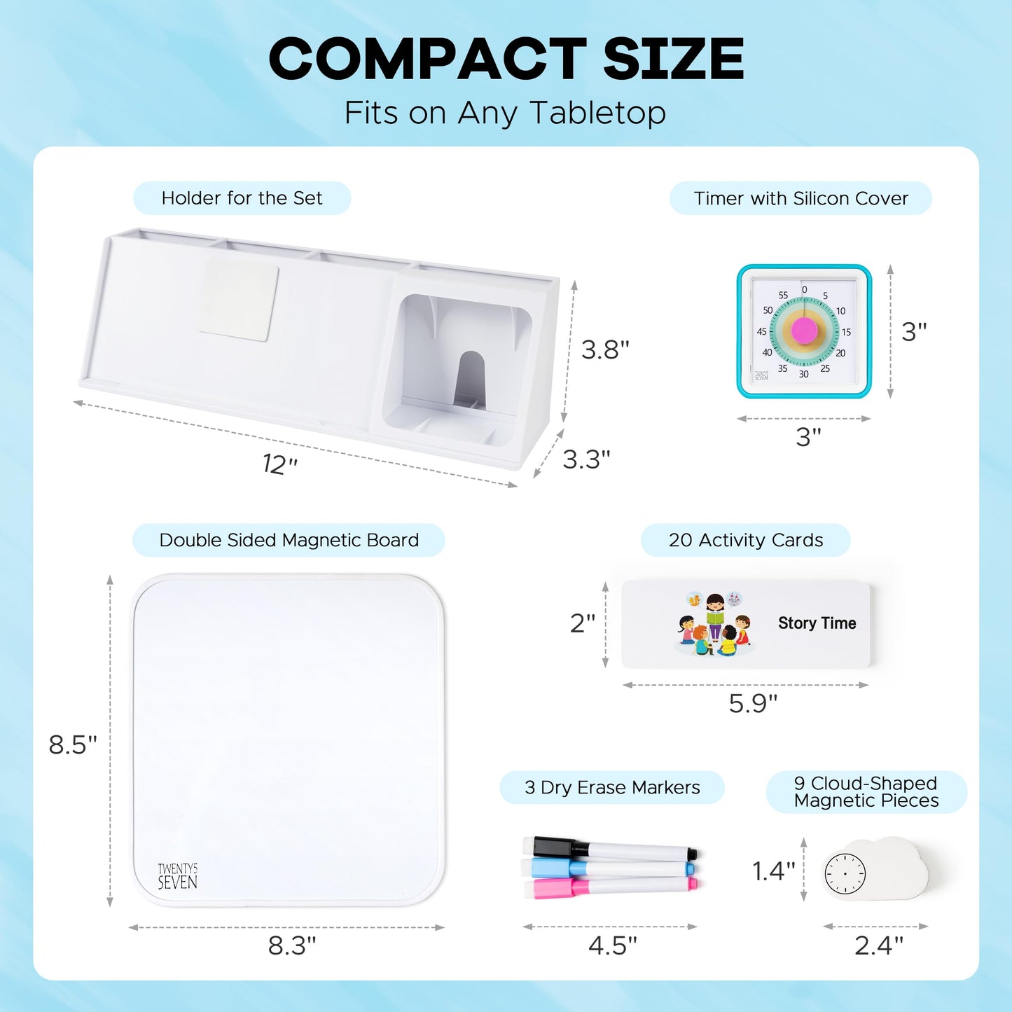 TWENTY5 SEVEN Visual Schedule for Kids, Autism Sensory Products for Classroom Home, Autism Learning Material Set for Autistic Children, Visual Sensory Toys for Boys and Girls, Pastel Rainbow