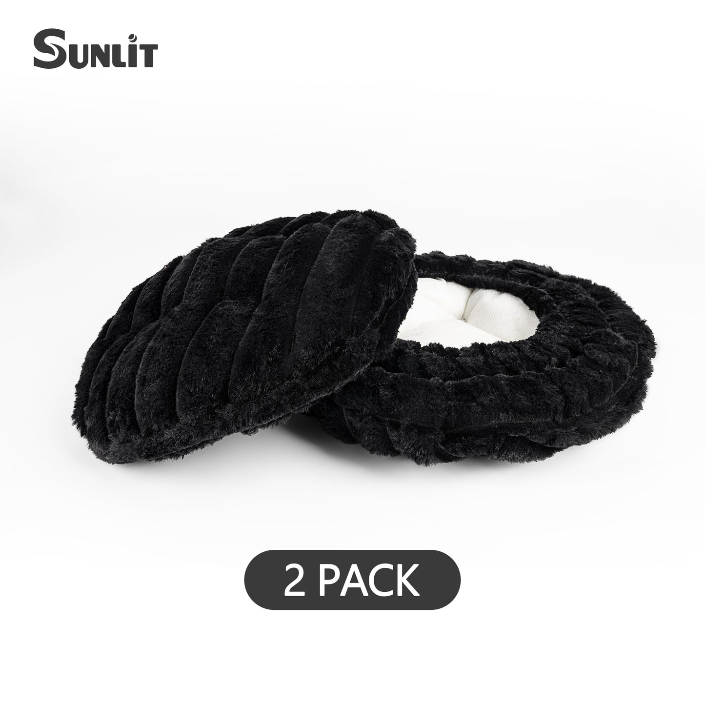 Sunlit Bar Stool Covers - Set of 2 Round Bar Stool Seat Covers, Soft and Cushioned Bar Chair Covers, Easy to Install and Wash, Cover Only, 12 Inch Diameter, Light Gray