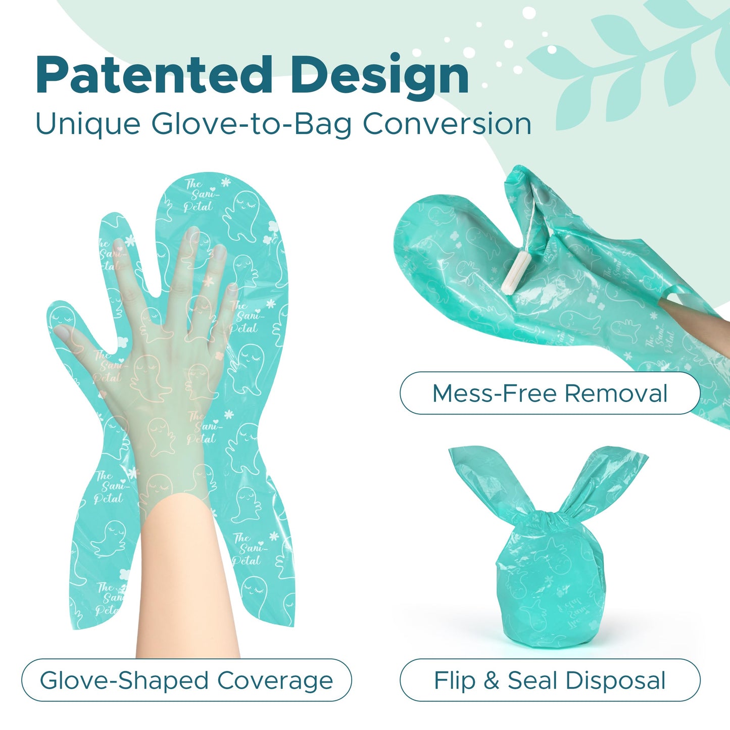 Sunlit The Sani-Petal Feminine Sanitary Disposal Bags, Hygienic Odor-Reducing and Discreet Solution for Tampons Pads Liners and More - 5 Pack, 100 Count