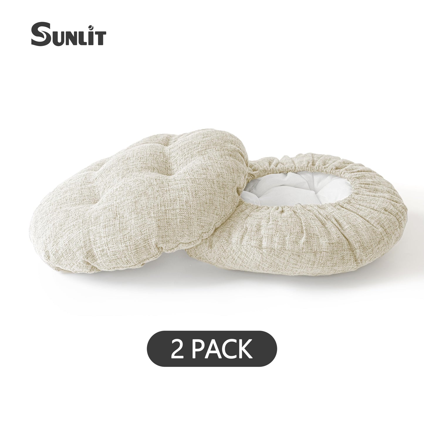 Sunlit Bar Stool Covers - Set of 2 Rectangle Bar Stool Seat Covers, Soft and Cushioned Bar Chair Covers, Easy to Install and Wash, Cover Only, Gray