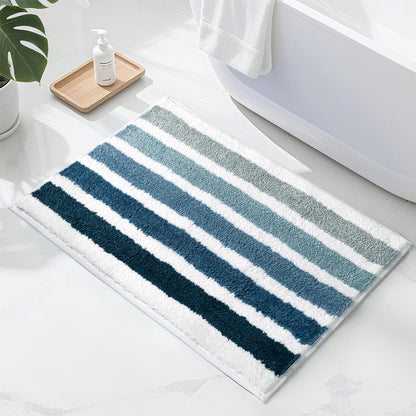 Sunlit 17"x24" Ombre Blue Bathroom Rug Non-Slip Absorbent Soft Bath Mat Set, Floor Mat Dry Fast Machine Washable.