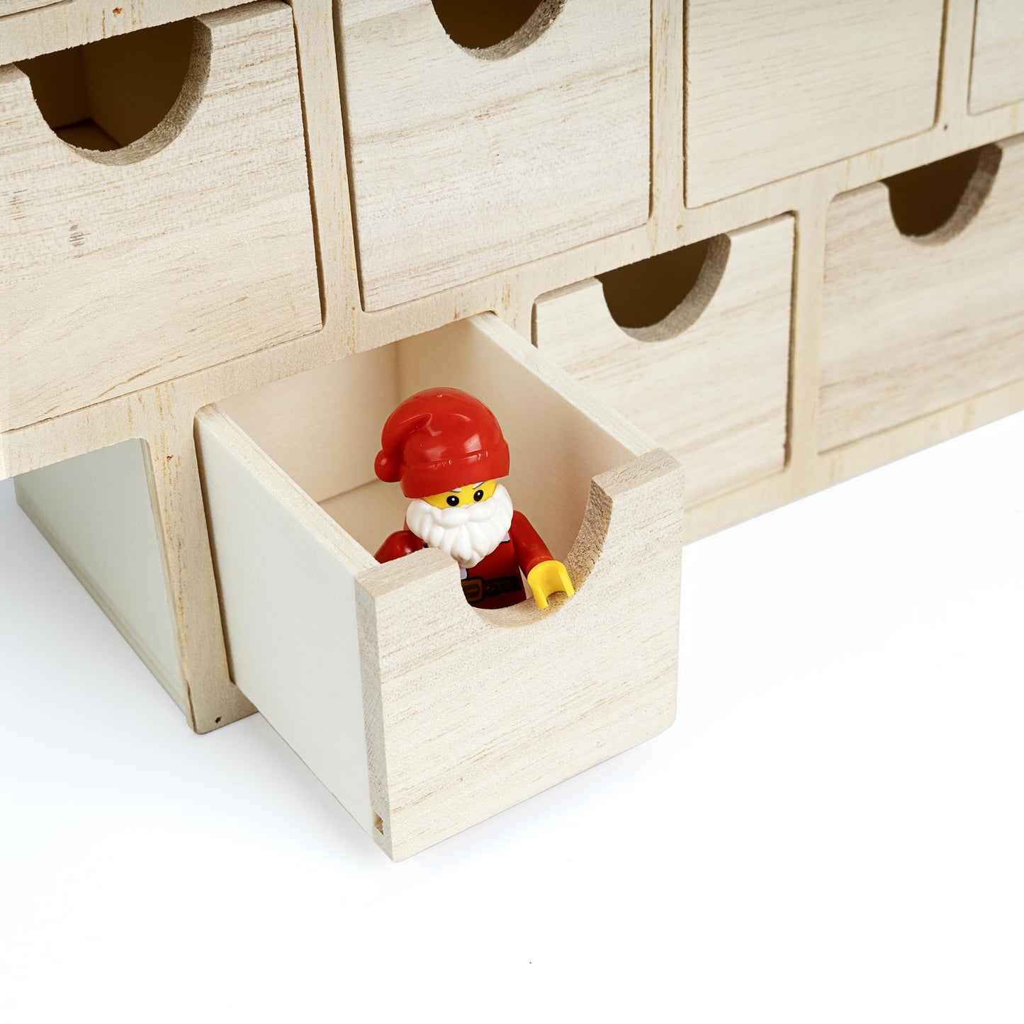 Sunlit Christmas Wooden Advent Calendar with Drawers, Unfinished Wooden, House Shaped Countdown Calendar Ready to Decorate and Personalize | Craft Storage Box | DIY Guru and Crafters