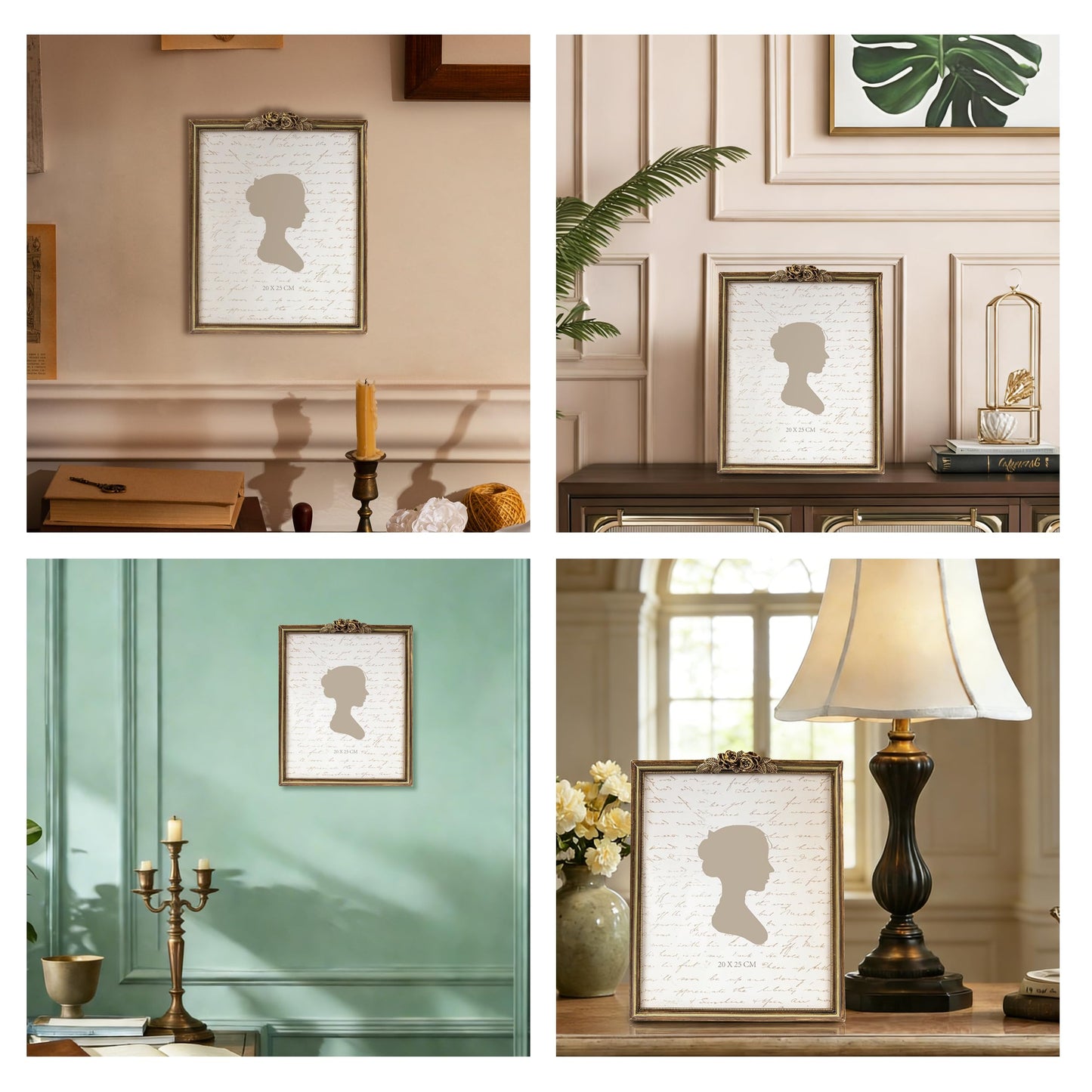 Sunlit Vintage Picture Frame 5x7 Inch, Luxury Antique Photo Frames with Glass Front, Luxury Photo Display, Tabletop Wall Hanging, Gift Ideas, Golden Rose