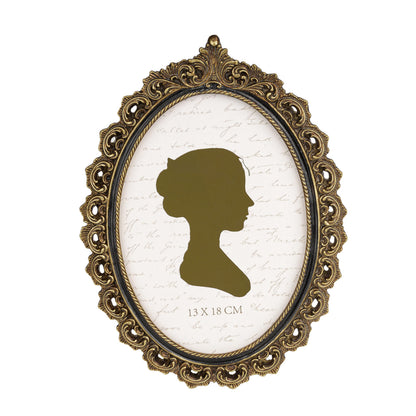 Sunlit Vintage Picture Frame 4x6 Inch, Oval Antique Photo Frames with Glass Front, Luxury Photo Display, Tabletop Wall Hanging, Gift Ideas, White