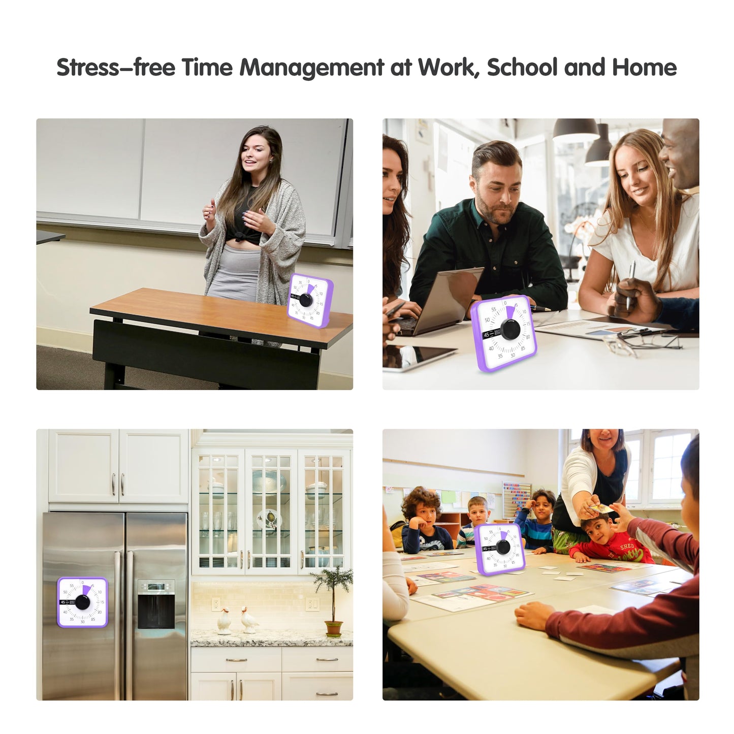 TWENTY5 SEVEN Countdown Timer 7.5 inch; 60 Minute 1 Hour Visual Timer – Classroom Teaching Tool Office Meeting, Mechanical Countdown Clock for Kids Exam Time Management Magnetic, Colorful