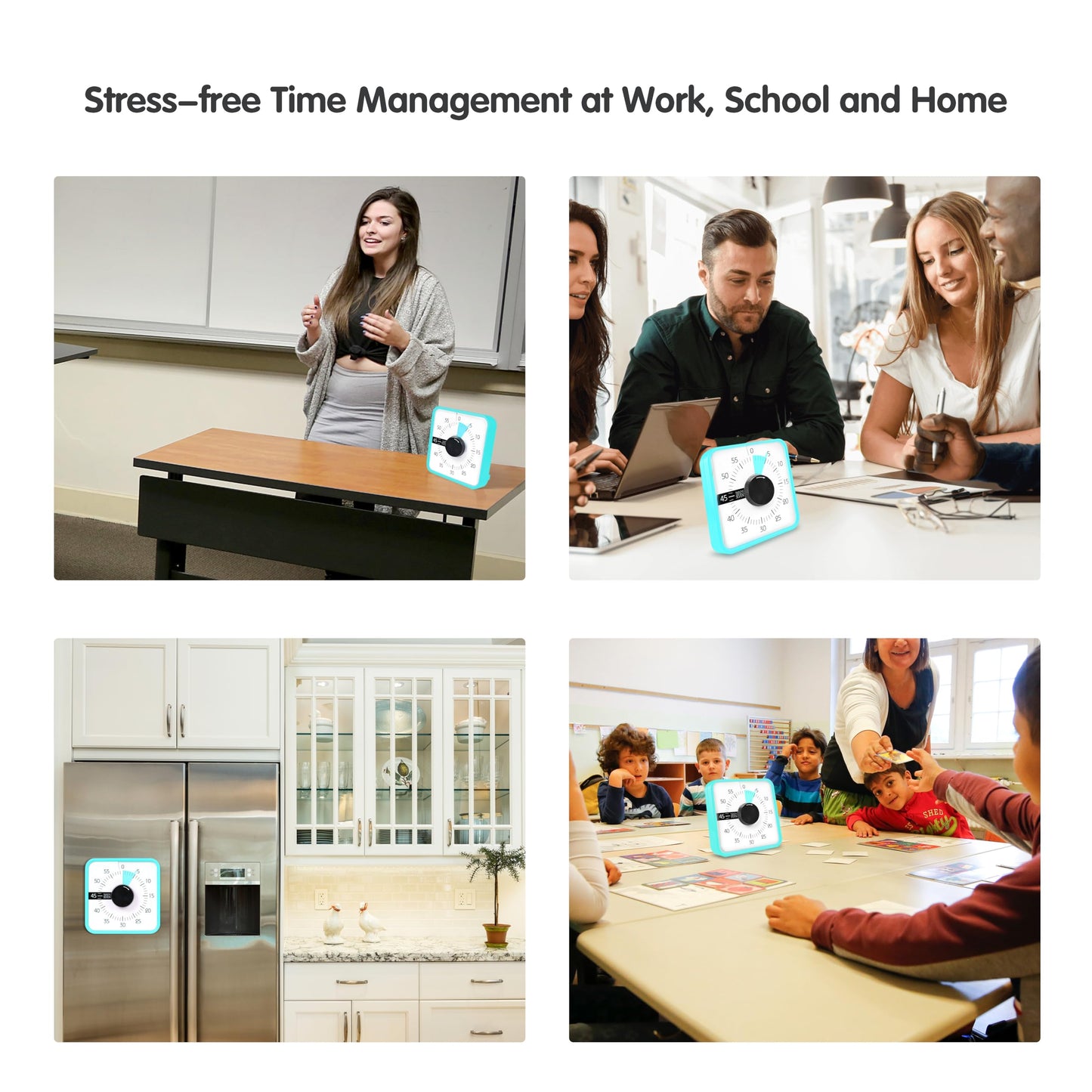 Visual Timer 7.5 inch, 60-Minute Countdown Timer for Kids Classroom Teaching Tool Office Meeting, Mechanical Countdown Clock for Exam Time Management Magnetic Kitchen Timer, Purple