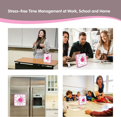 Visual Timer 7.5 inch, 60-Minute Countdown Timer for Kids Classroom Teaching Tool Office Meeting, Mechanical Countdown Clock for Exam Time Management Magnetic Kitchen Timer, Purple