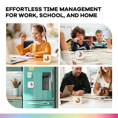TWENTY5 SEVEN Countdown Timer, 60 Minute 1 Hour Silent Visual Timer, Magnetic Classroom Teaching Tool Office Meeting, Countdown Clock for Kids Time Management, Rainbow