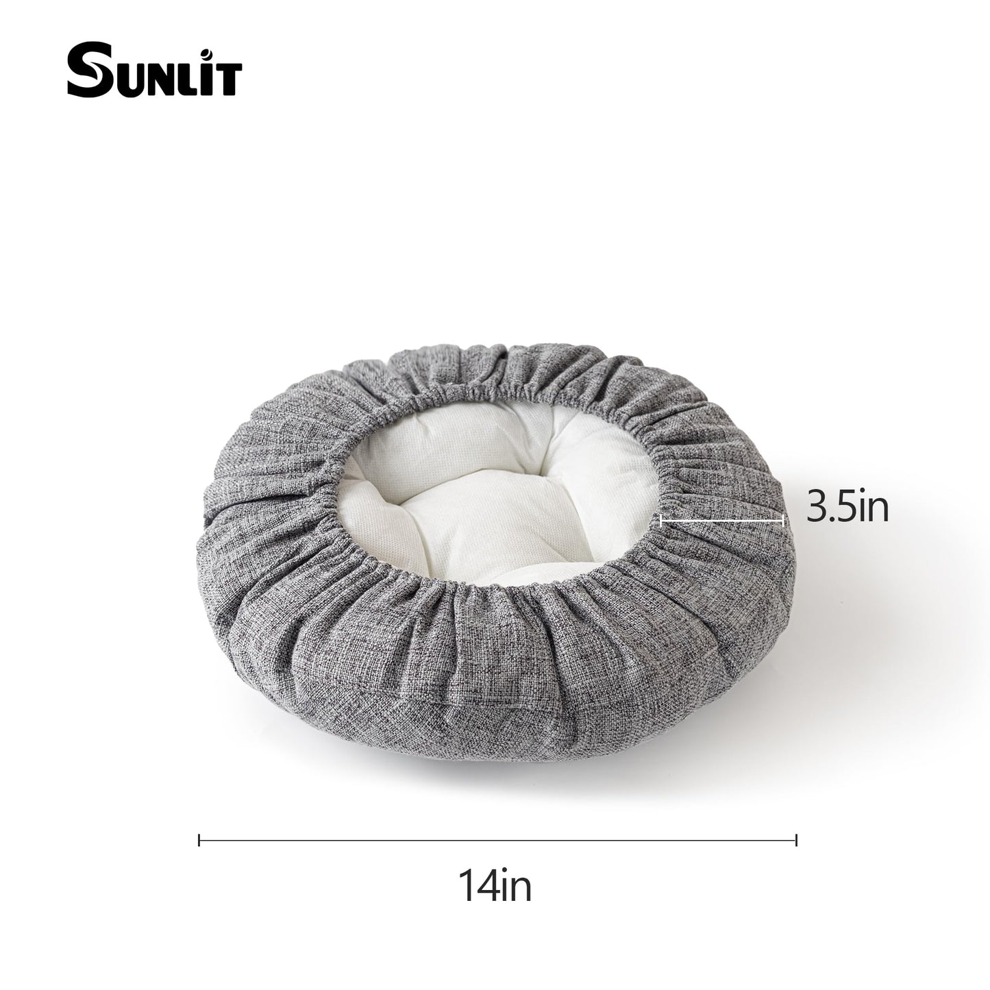 Sunlit Bar Stool Covers - Set of 2 Round Bar Stool Seat Covers, Soft and Cushioned Bar Chair Covers, Easy to Install and Wash, Cover Only, 12 Inch Diameter, Light Gray