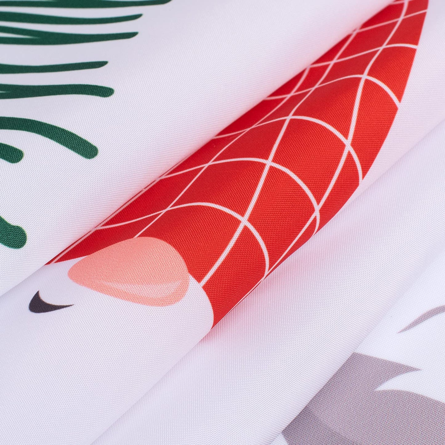 Sunlit Geometric Modern Design Christmas Shower Curtain Christmas Tree Bathroom Home Office Holiday Wall Decoration as Tapestry and Photo Booth Backdrop Red Green White Printed