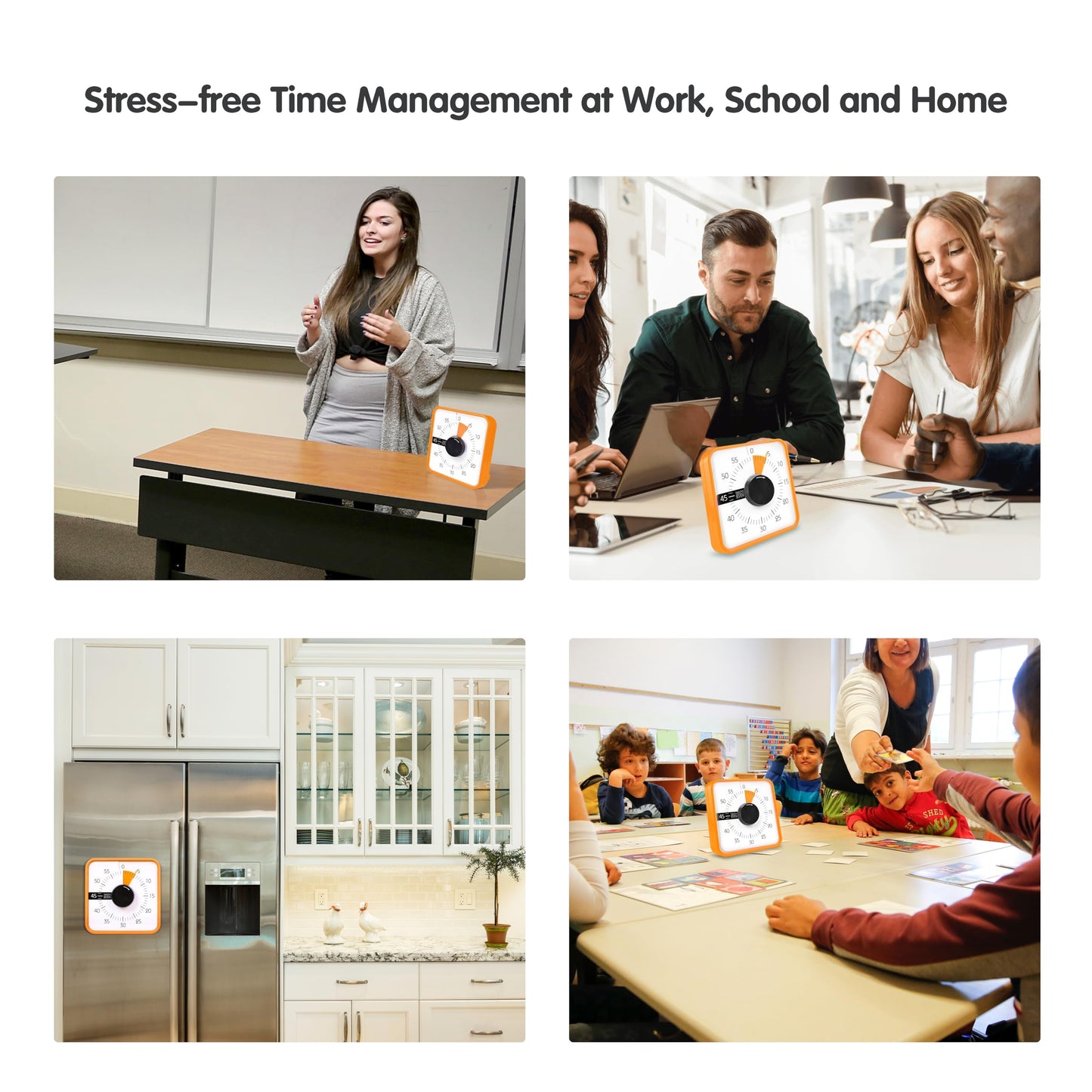 Visual Timer 7.5 inch, 60-Minute Countdown Timer for Kids Classroom Teaching Tool Office Meeting, Mechanical Countdown Clock for Exam Time Management Magnetic Kitchen Timer, Purple