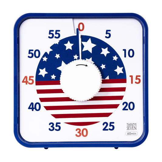 TWENTY5 SEVEN Countdown Timer 7.5 inch; 60 Minute 1 Hour Visual Timer – Classroom Teaching Tool Office Meeting, Mechanical Countdown Clock for Kids Exam Time Management Magnetic, Colorful