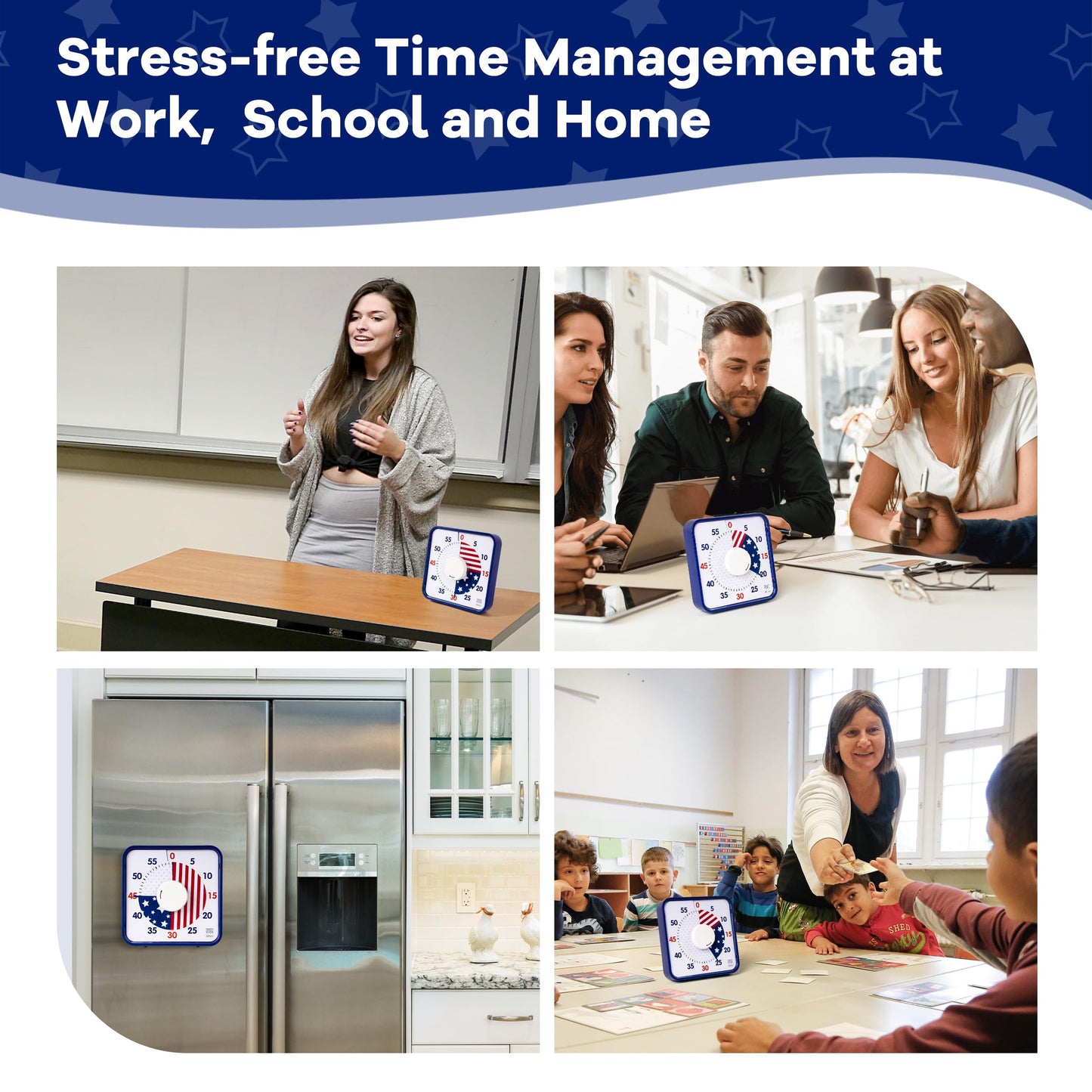 TWENTY5 SEVEN Countdown Timer 7.5 inch; 60 Minute 1 Hour Visual Timer – Classroom Teaching Tool Office Meeting, Mechanical Countdown Clock for Kids Exam Time Management Magnetic, Colorful
