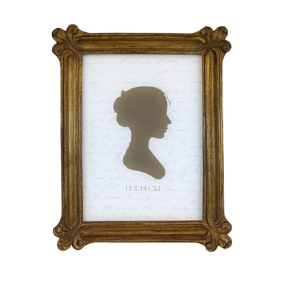 Sunlit Small Vintage Picture Frame 2.5x3.5 Inch, Antique Mini Photo Frames with Glass Front, Luxury Wallet Size Picture Frames, Photo Display Tabletop Wall Hanging Gift Ideas, Slivery Light Gold