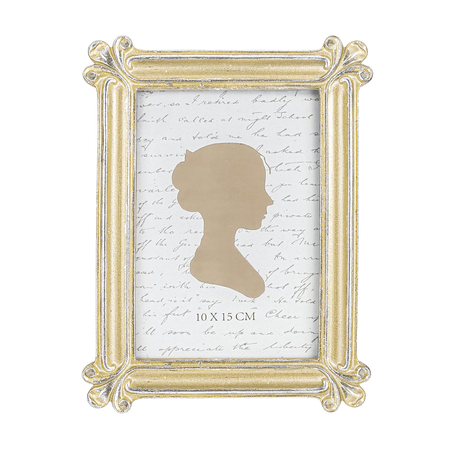 Sunlit Small Vintage Picture Frame 2.5x3.5 Inch, Antique Mini Photo Frames with Glass Front, Luxury Wallet Size Picture Frames, Photo Display Tabletop Wall Hanging Gift Ideas, Slivery Light Gold