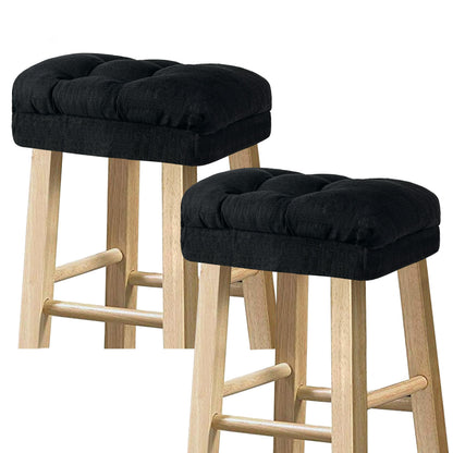 Sunlit Bar Stool Covers - Set of 2 Round Bar Stool Seat Covers, Soft and Cushioned Bar Chair Covers, Easy to Install and Wash, Cover Only, 12 Inch Diameter, Gray