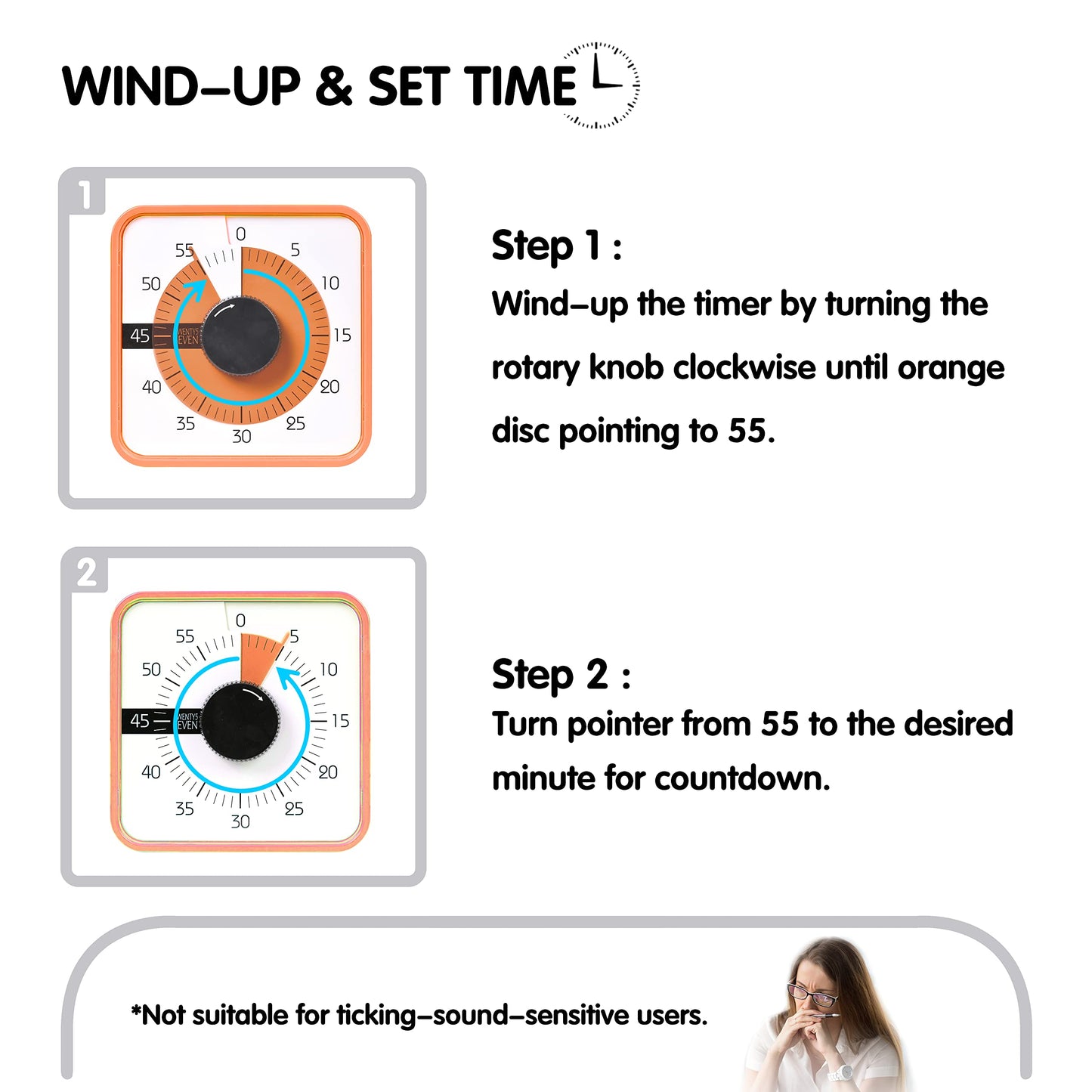 TWENTY5 SEVEN Countdown Timer 7.5 inch; 60 Minute 1 Hour Visual Timer – Classroom Teaching Tool Office Meeting, Mechanical Countdown Clock for Kids Exam Time Management Magnetic, Colorful