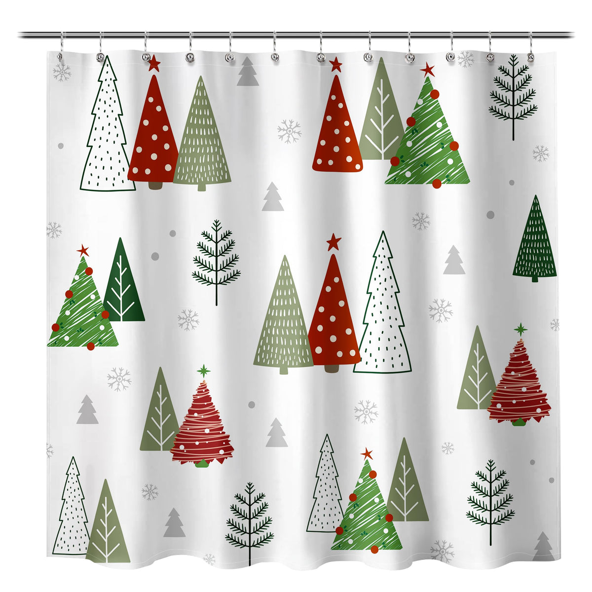 Sunlit Blue Fluorescent Christmas Snowflake Tree with Dark Blue Background Fabric Shower Curtain, Bathroom Home Office Holiday Wall Decoration as Tapestry and Photo Booth Backdrop
