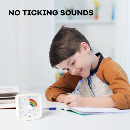 TWENTY5 SEVEN Countdown Timer, 60 Minute 1 Hour Silent Visual Timer, Magnetic Classroom Teaching Tool Office Meeting, Countdown Clock for Kids Time Management, Pastel Rainbow