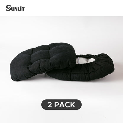 Sunlit Bar Stool Covers - Set of 2 Rectangle Bar Stool Seat Covers, Soft and Cushioned Bar Chair Covers, Easy to Install and Wash, Cover Only, Gray