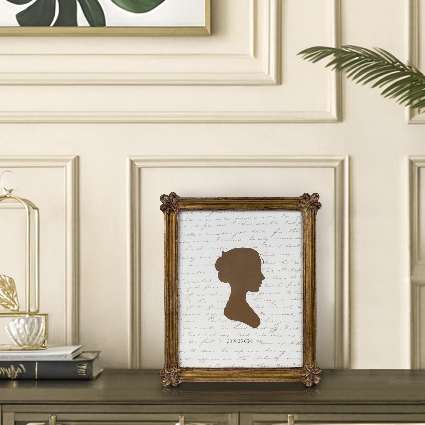 Sunlit Small Vintage Picture Frame 2.5x3.5 Inch, Antique Mini Photo Frames with Glass Front, Luxury Wallet Size Picture Frames, Photo Display Tabletop Wall Hanging Gift Ideas, Slivery Light Gold