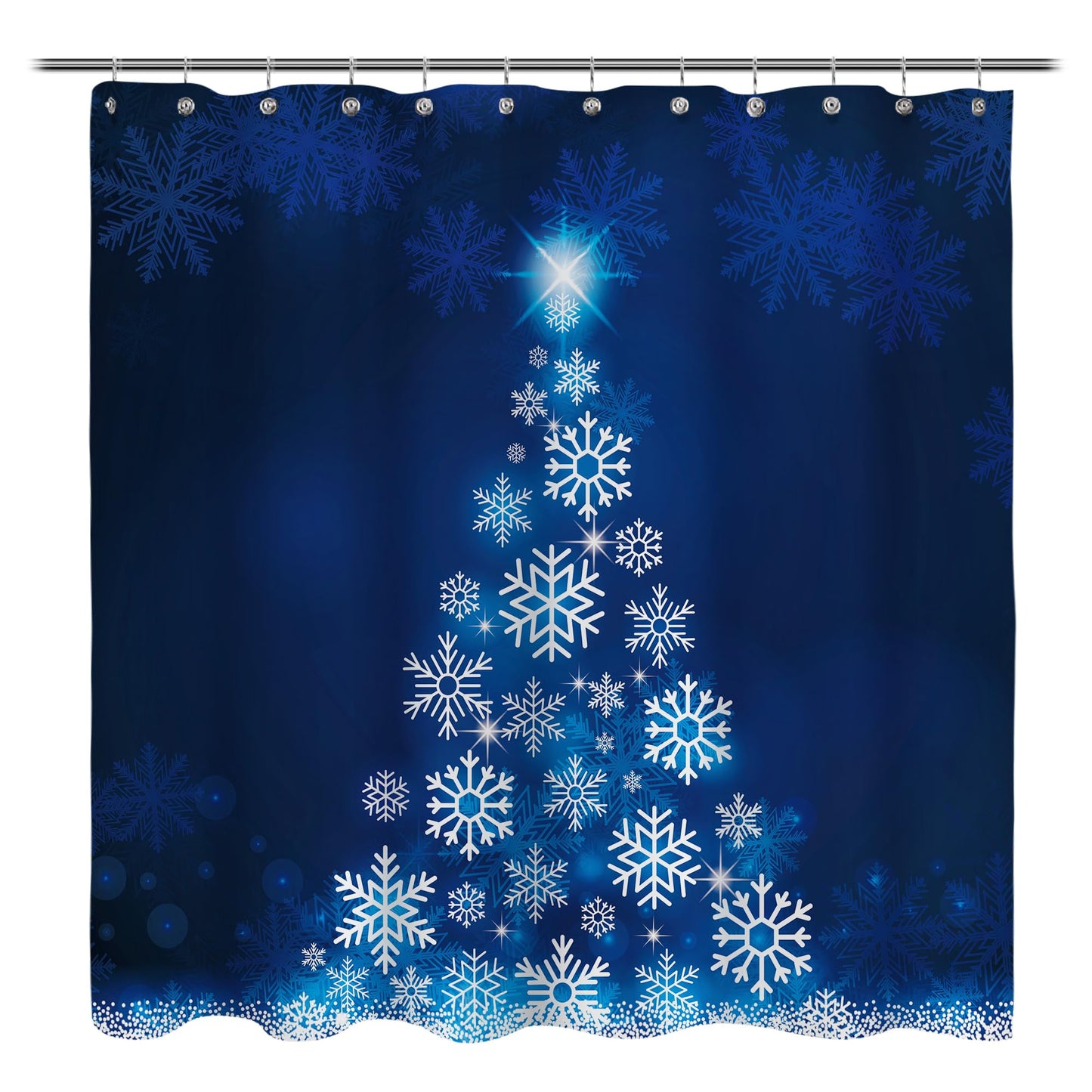 Sunlit Geometric Modern Design Christmas Shower Curtain Christmas Tree Bathroom Home Office Holiday Wall Decoration as Tapestry and Photo Booth Backdrop Red Green White Printed