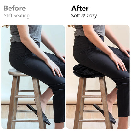 Sunlit Bar Stool Covers - Set of 2 Round Bar Stool Seat Covers, Soft and Cushioned Bar Chair Covers, Easy to Install and Wash, Cover Only, 12 Inch Diameter, Light Gray