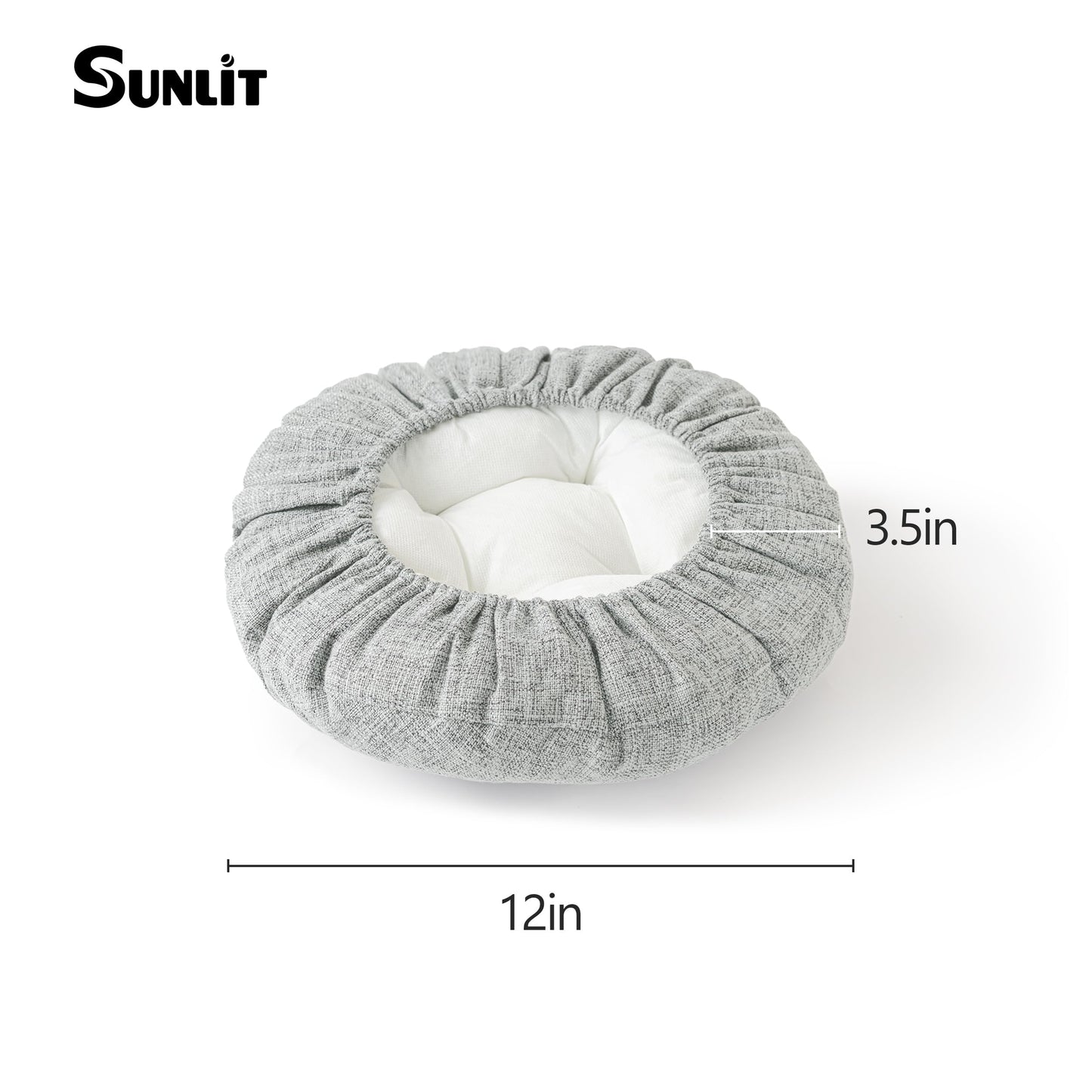 Sunlit Bar Stool Covers - Set of 2 Round Bar Stool Seat Covers, Soft and Cushioned Bar Chair Covers, Easy to Install and Wash, Cover Only, 12 Inch Diameter, Light Gray