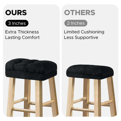 Sunlit Bar Stool Covers - Set of 2 Rectangle Bar Stool Seat Covers, Soft and Cushioned Bar Chair Covers, Easy to Install and Wash, Cover Only, Gray