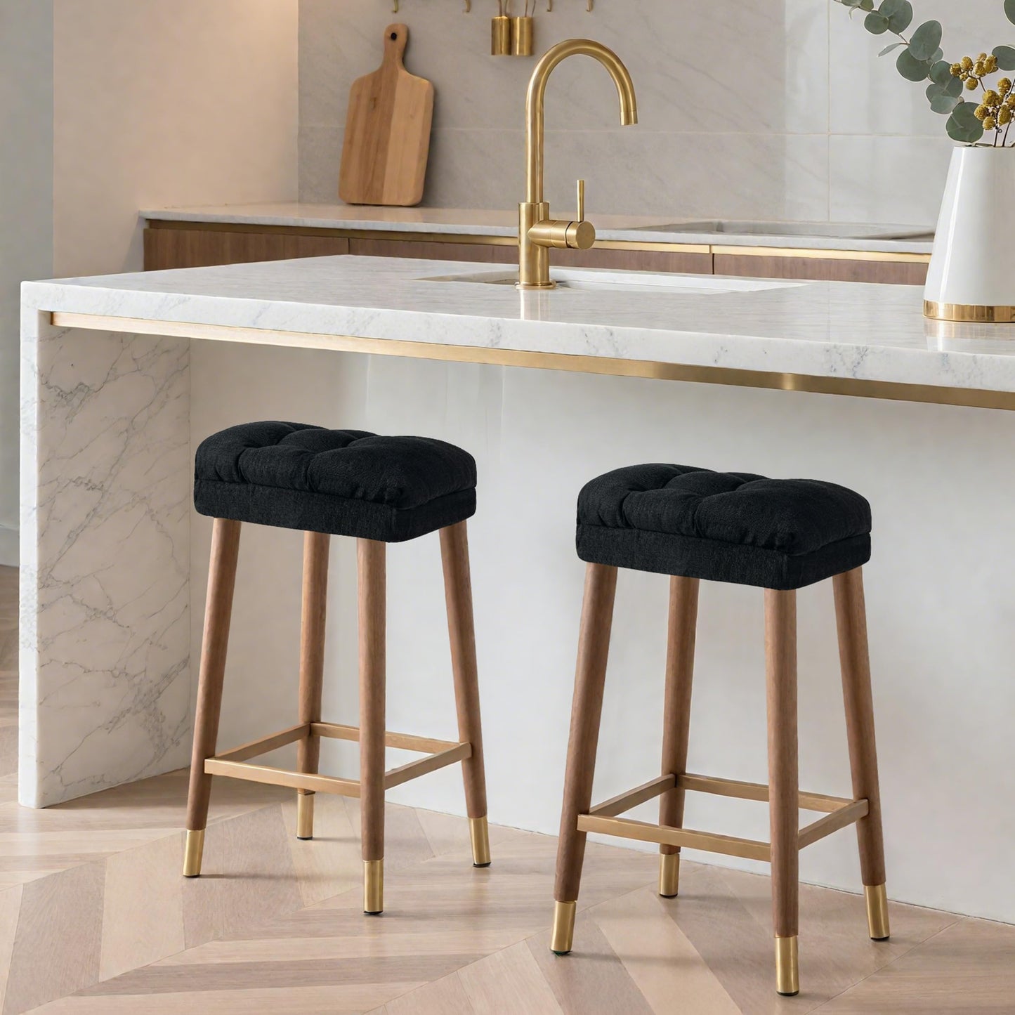 Sunlit Bar Stool Covers - Set of 2 Round Bar Stool Seat Covers, Soft and Cushioned Bar Chair Covers, Easy to Install and Wash, Cover Only, 12 Inch Diameter, Gray