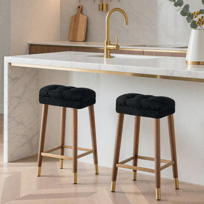 Sunlit Bar Stool Covers - Set of 2 Round Bar Stool Seat Covers, Soft and Cushioned Bar Chair Covers, Easy to Install and Wash, Cover Only, 12 Inch Diameter, Gray