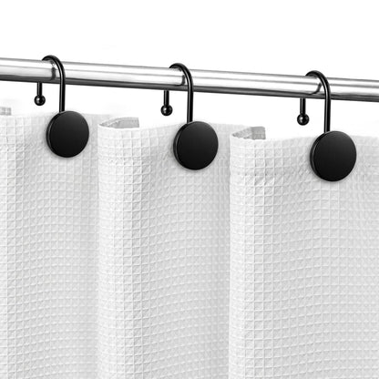 Sunlit Gold Shower Curtain Hooks, Round Metal Home Decorative Shower Curtain Rings for Bathroom, Modern Shower Curtain Hangers Bathroom Accessories, Set of 12