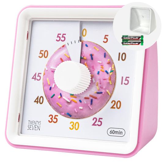 Visual Timer with Protective Case, 60-Minute Countdown Timer for Kids Autism ADHD Classroom Home Office, Countdown Clock for Teaching Work Meeting, Pomodoro Timer for Time Management Education, Purple