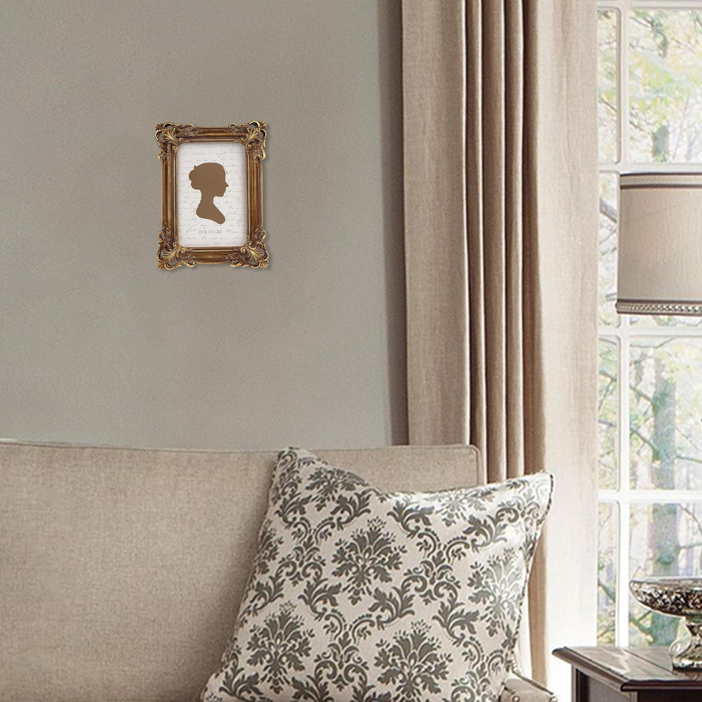Sunlit Vintage Picture Frame 4x6 Inch, Luxury Antique Photo Frames with Glass Front, Photo Display, Tabletop Wall Hanging, Gift Ideas