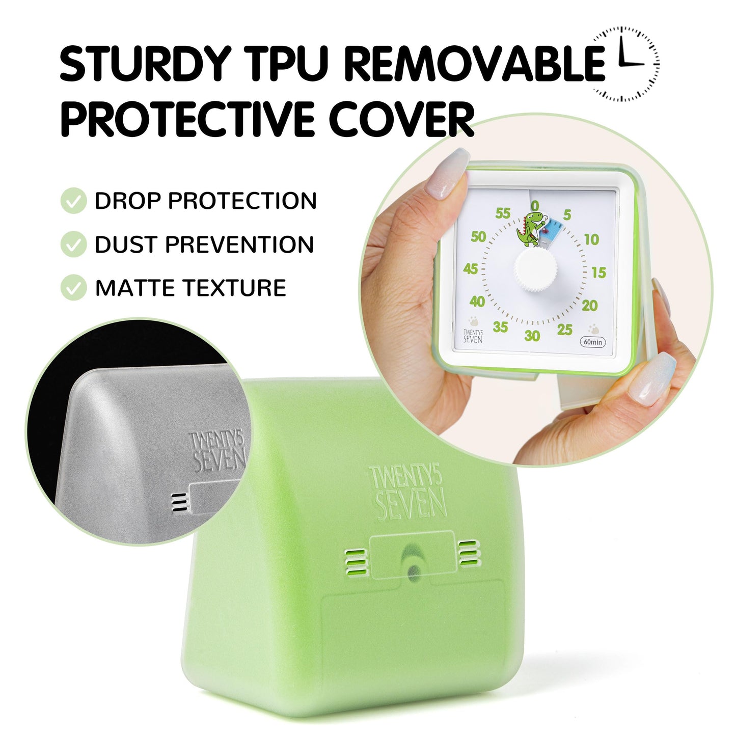 Visual Timer with Protective Case, 60-Minute Countdown Timer for Kids Autism ADHD Classroom Home Office, Countdown Clock for Teaching Work Meeting Time Management, Navy Blue/Colorful