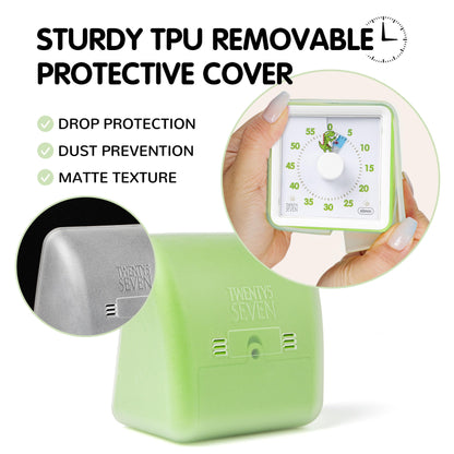 Visual Timer with Protective Case, 60-Minute Countdown Timer for Kids Autism ADHD Classroom Home Office, Countdown Clock for Teaching Work Meeting Time Management, Navy Blue/Colorful