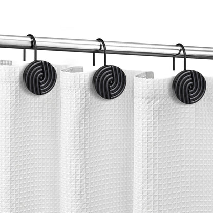 Sunlit Arch Shower Curtain Hooks, Decorative Bathroom Curtain Rings, Green