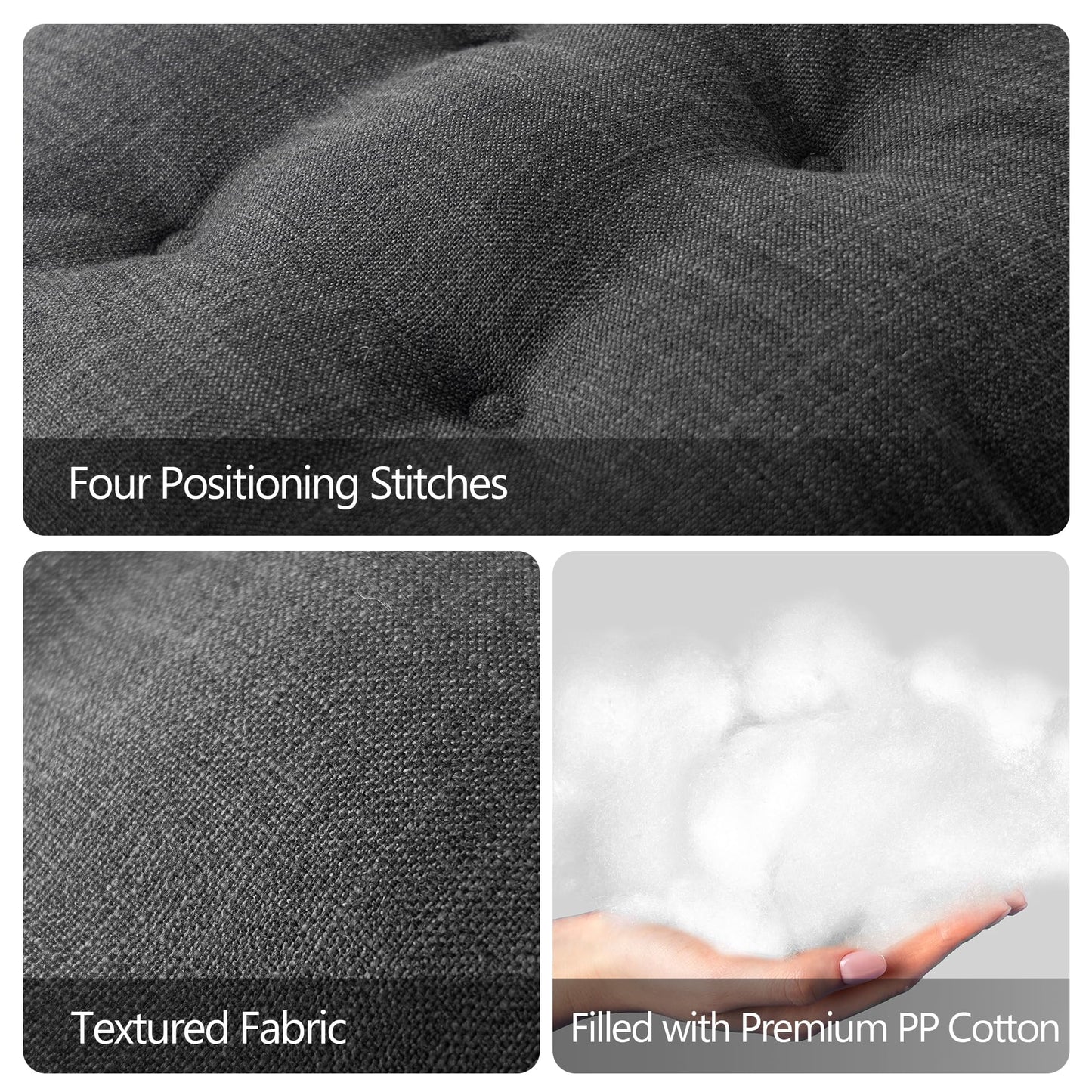 Sunlit Bar Stool Covers - Set of 2 Rectangle Bar Stool Seat Covers, Soft and Cushioned Bar Chair Covers, Easy to Install and Wash, Cover Only, Gray