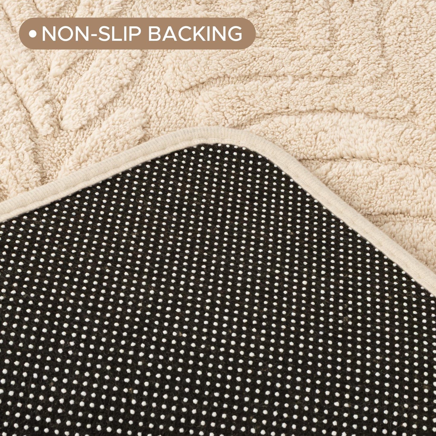 Sunlit Square Bathroom Rug 32x32, Soft Absorbent Bath Mat, Washable Bathroom Mat, Non-Slip Square Bath Rug, Cozy Shower Rugs Bathmat, Subtle High-Low Pile Jacquard Pattern, Diamond Pewter Green