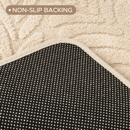 Sunlit Square Bathroom Rug 32x32, Soft Absorbent Bath Mat, Washable Bathroom Mat, Non-Slip Square Bath Rug, Cozy Shower Rugs Bathmat, Subtle High-Low Pile Jacquard Pattern, Diamond Pewter Green