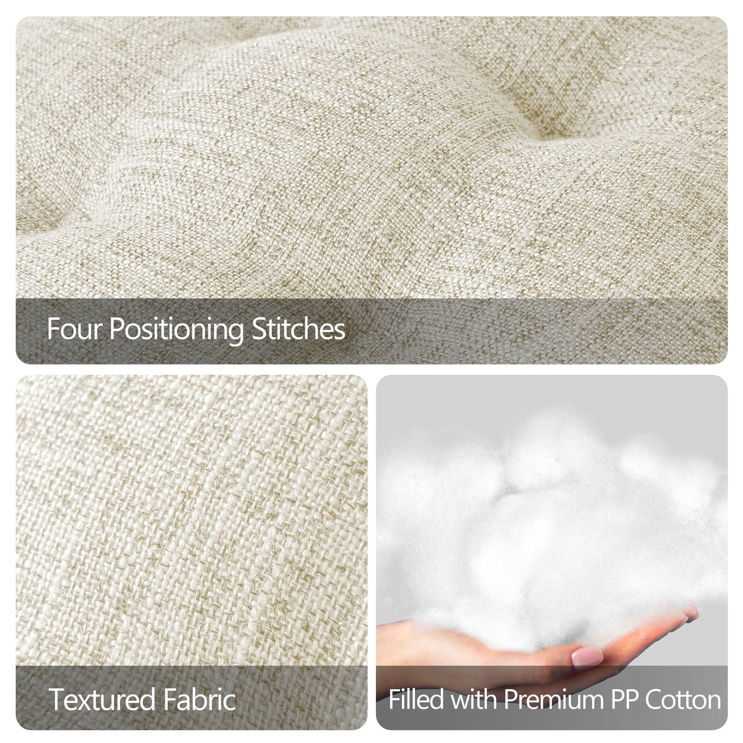 Sunlit Bar Stool Covers - Set of 2 Round Bar Stool Seat Covers, Soft and Cushioned Bar Chair Covers, Easy to Install and Wash, Cover Only, 12 Inch Diameter, Light Gray