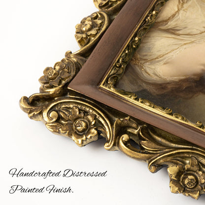 Sunlit Vintage Picture Frame 5x7 Inch, Luxury Antique Photo Frames with Glass Front, Photo Display, Tabletop Wall Hanging, Gift Ideas, Gold and Brown