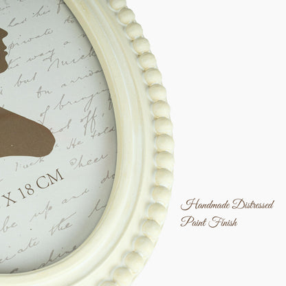 Sunlit Vintage Picture Frame 4x6 Inch with Beaded Border, Luxury Antique Square Photo Frames with Glass Front, Boho Photo Display, Tabletop Wall Hanging, Gift Idea, Distressed White