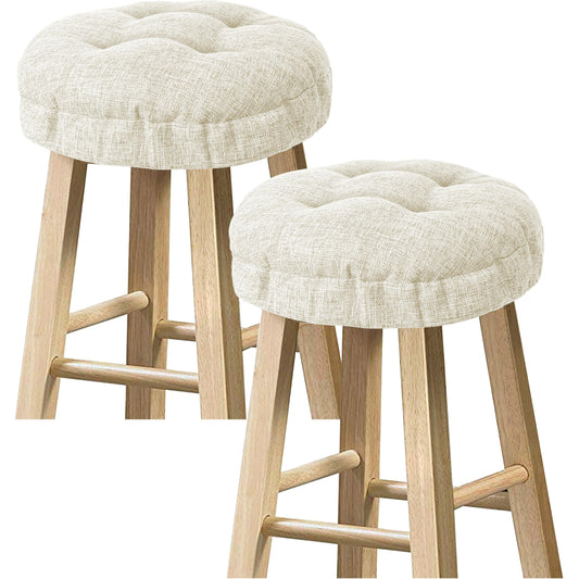 Sunlit Bar Stool Covers - Set of 2 Round Bar Stool Seat Covers, Soft and Cushioned Bar Chair Covers, Easy to Install and Wash, Cover Only, 12 Inch Diameter, Gray