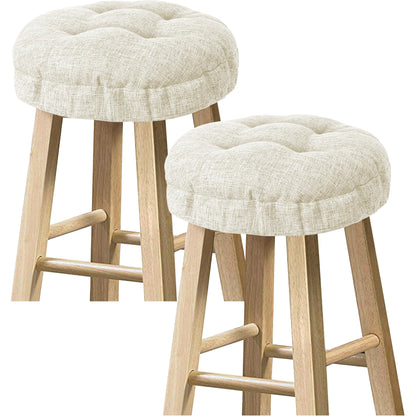 Sunlit Bar Stool Covers - Set of 2 Round Bar Stool Seat Covers, Soft and Cushioned Bar Chair Covers, Easy to Install and Wash, Cover Only, 12 Inch Diameter, Light Gray
