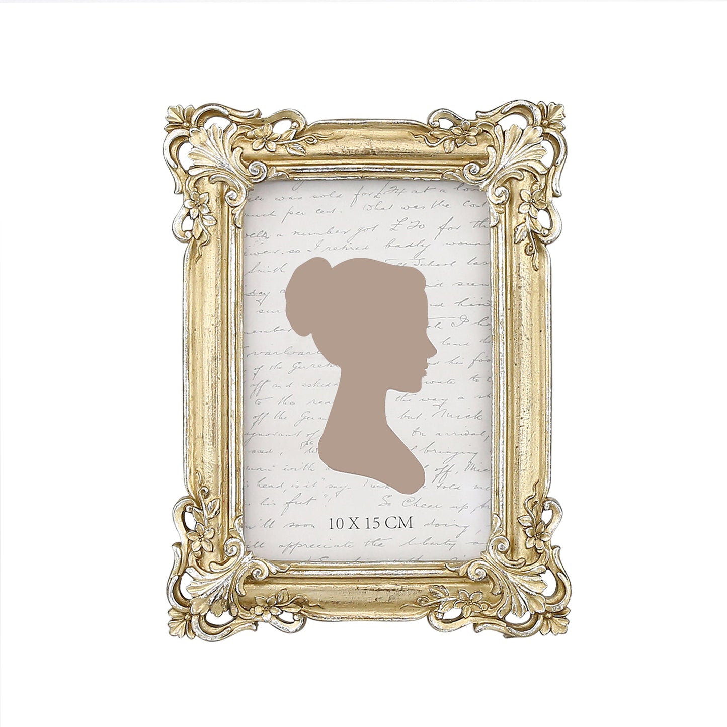 Sunlit Vintage Picture Frame 4x6 Inch, Luxury Antique Photo Frames with Glass Front, Photo Display, Tabletop Wall Hanging, Gift Ideas