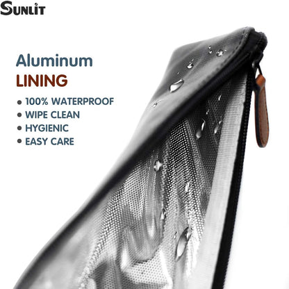 Sunlit 100% Waterproof Wipe Clean Hygienic Carrying Case/Pouch for Reusable Straws - 2 set - For 10.5 inches Straws Silicone or Stainless Steel - Brush/Chopsticks Zipper Bag for Travel