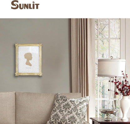 Sunlit Vintage Picture Frame 8x10 Inch, Luxury Antique Photo Frames with Glass Front, Photo Display, Tabletop Wall Hanging, Gift Ideas, Gold