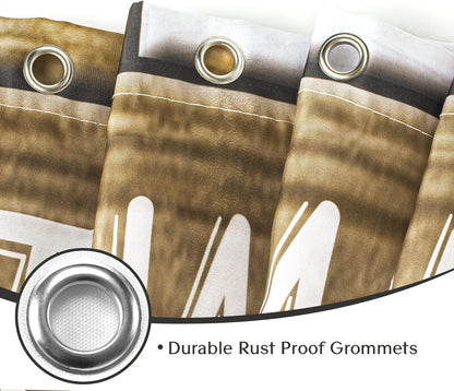 Sunlit Extra Long Inspirational Motivational Happiness Quotes for Courage Be Awesome Poster Print Rustic Cabin Shower Curtain Teak Closet Curtain Home Bathroom Decor Fabric Quote Tapestry